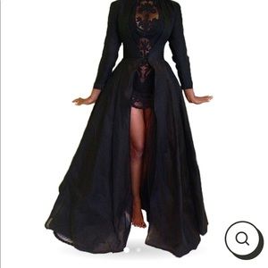 Sexy vampire sheer lace dress with jacket/ overcoat